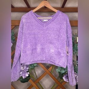 SO women’s BRAND NEW cute warm purple sweater Sz S perfect for all occasions